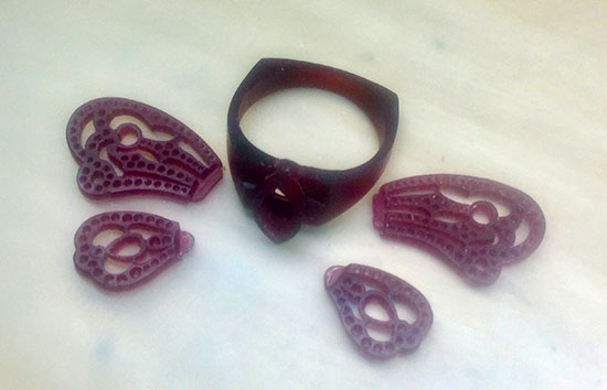 Wax casts of the Madame Butterfly ring