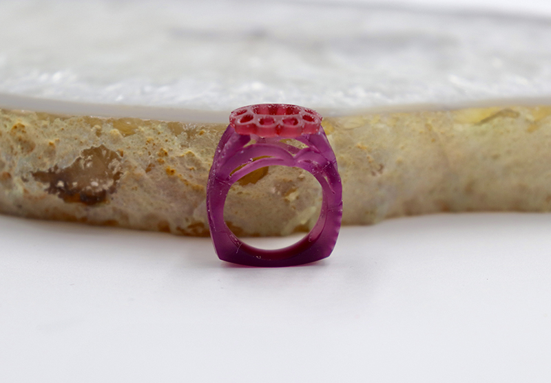 Another view of the wax casting for the spinel ring